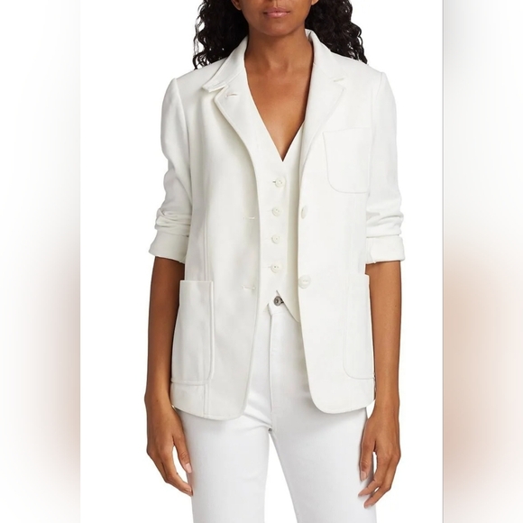 rag & bone Jackets & Blazers - NWT $600 Rag & Bone Sid Piqué Knit Jacket Sz 10 Medium white